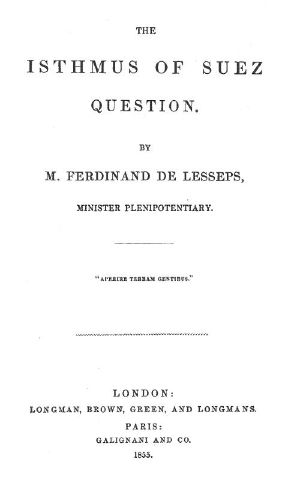 [Gutenberg 59295] • The Isthmus of Suez Question